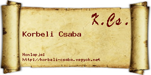 Korbeli Csaba névjegykártya